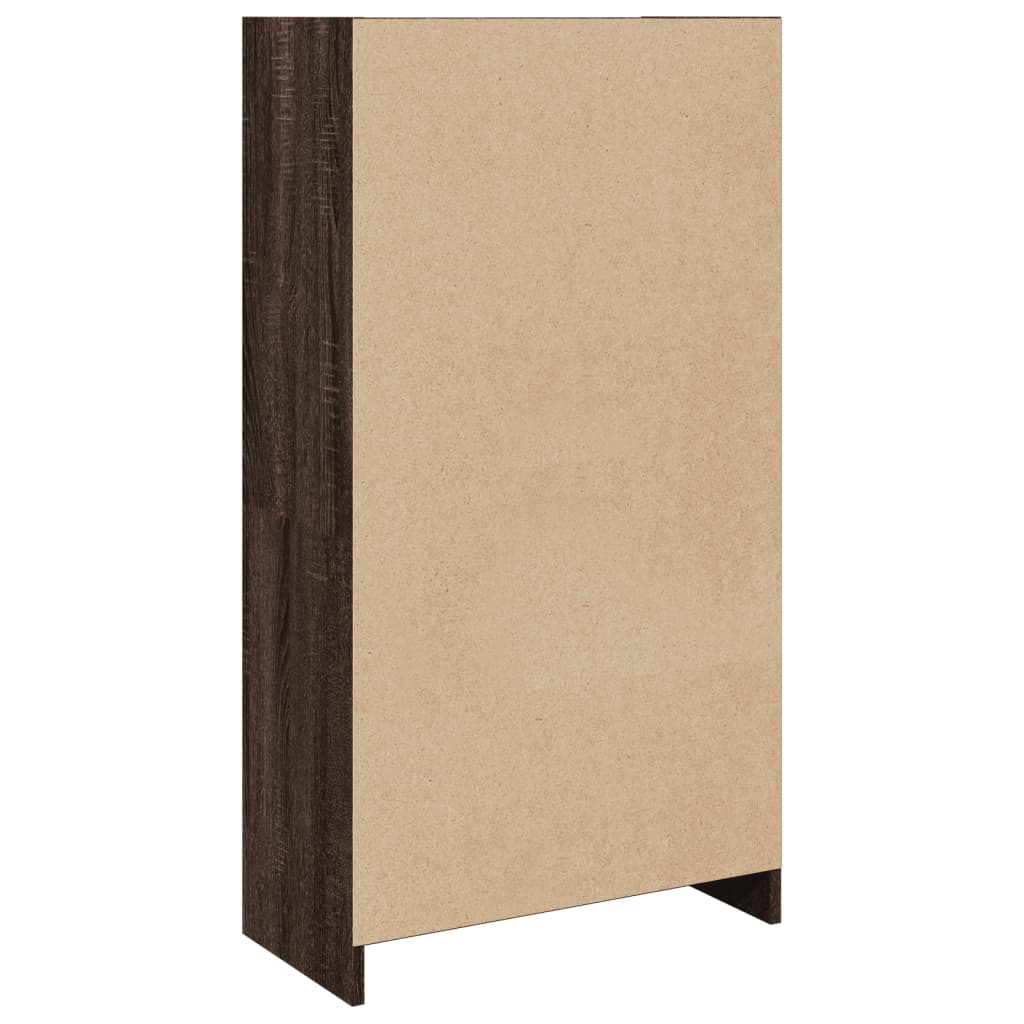 Bokhylle brun eik 57x28,5x107,5 cm konstruert tre