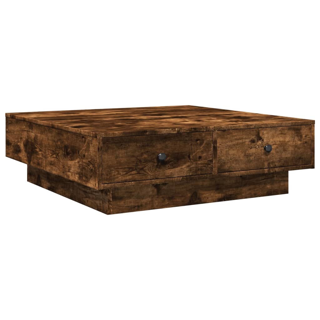 Salongbord Sofabord Røkt Eik 90x90x28 cm