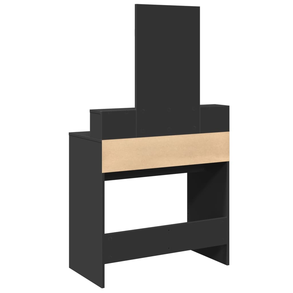 Sminkebord Svart speil 80x41x144,5 cm