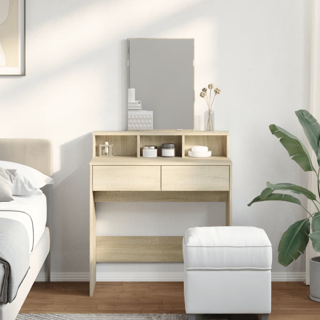 Sminkebord Sonoma Eik speil 80x41x144,5 cm
