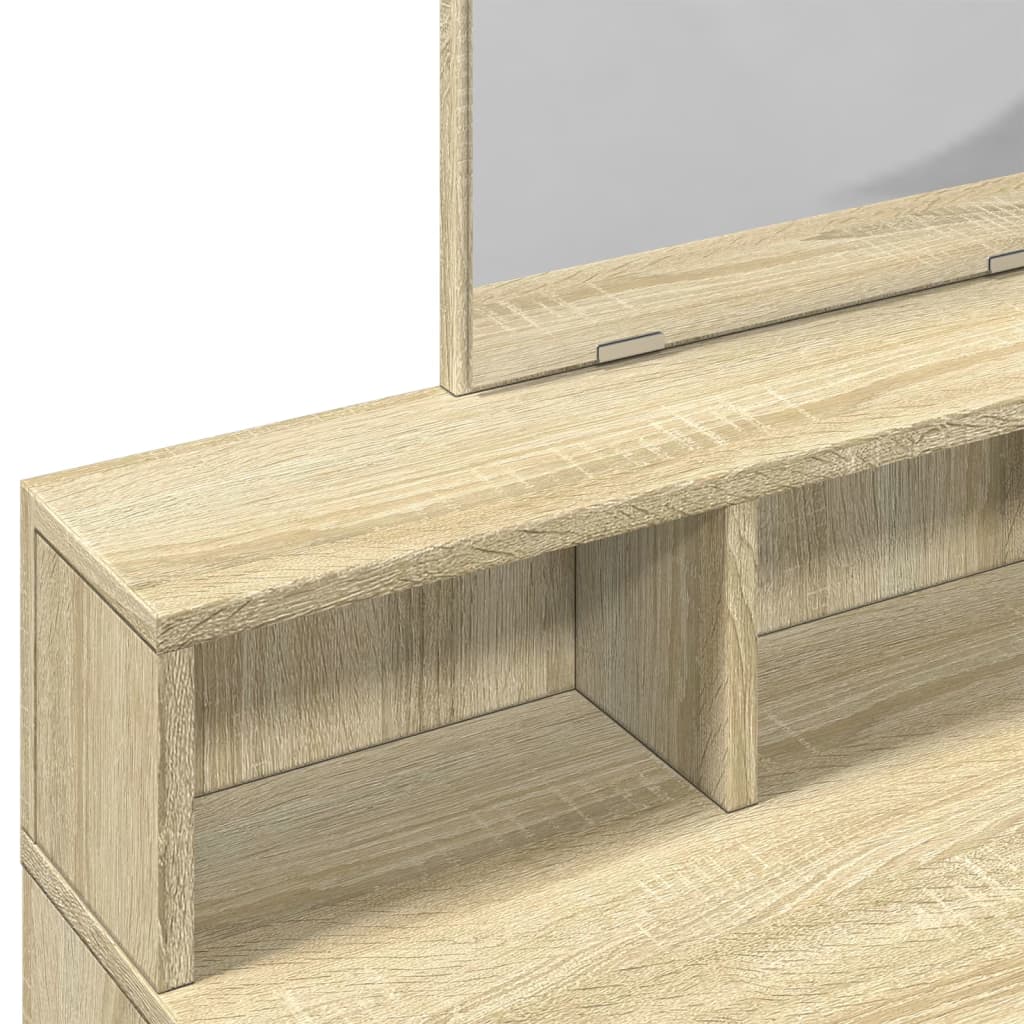 Sminkebord Sonoma Eik speil 80x41x144,5 cm