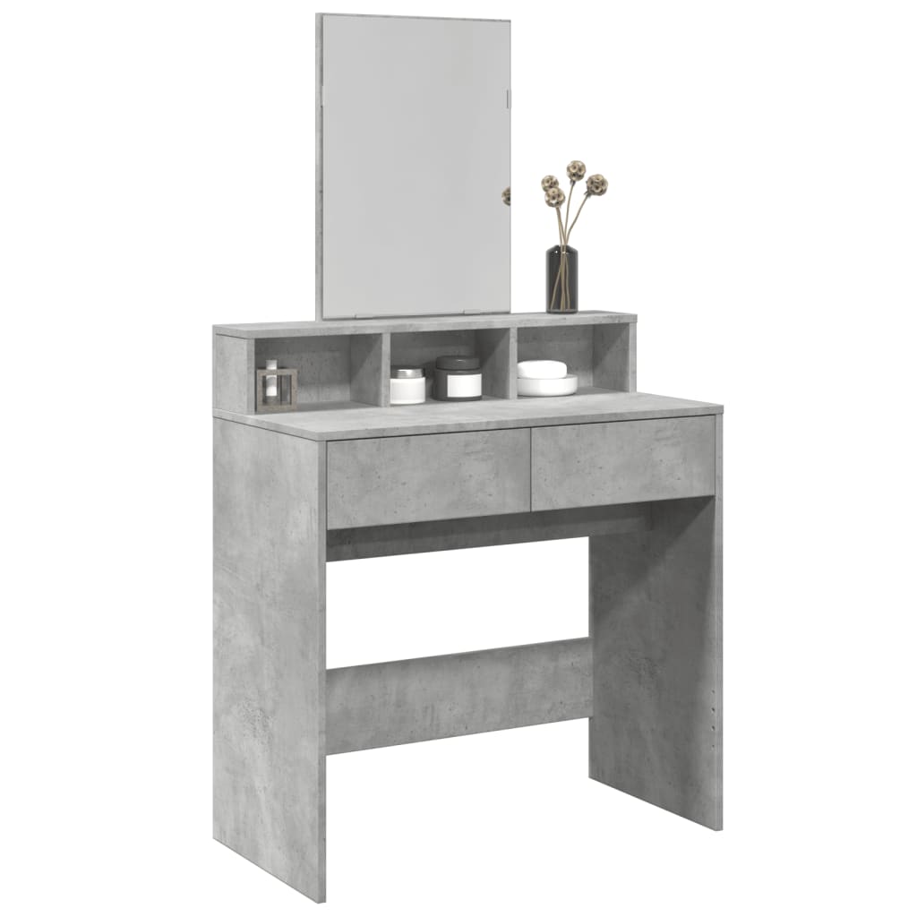 Sminkebord Betonggrå speil 80x41x144,5 cm