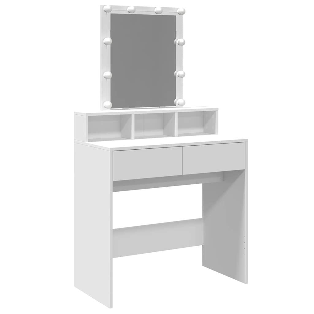 Sminkebord Hvit LED 80x41x144,5 cm
