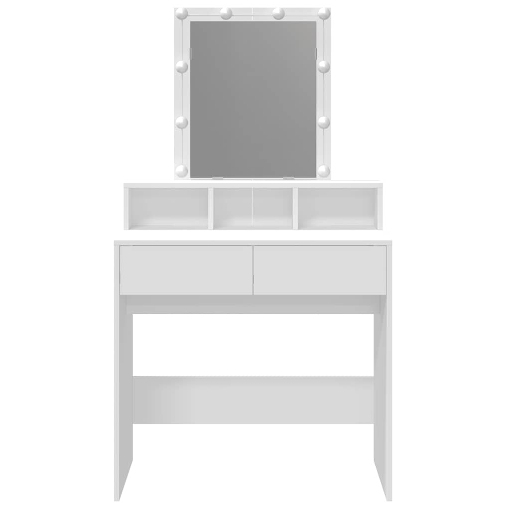 Sminkebord Hvit LED 80x41x144,5 cm