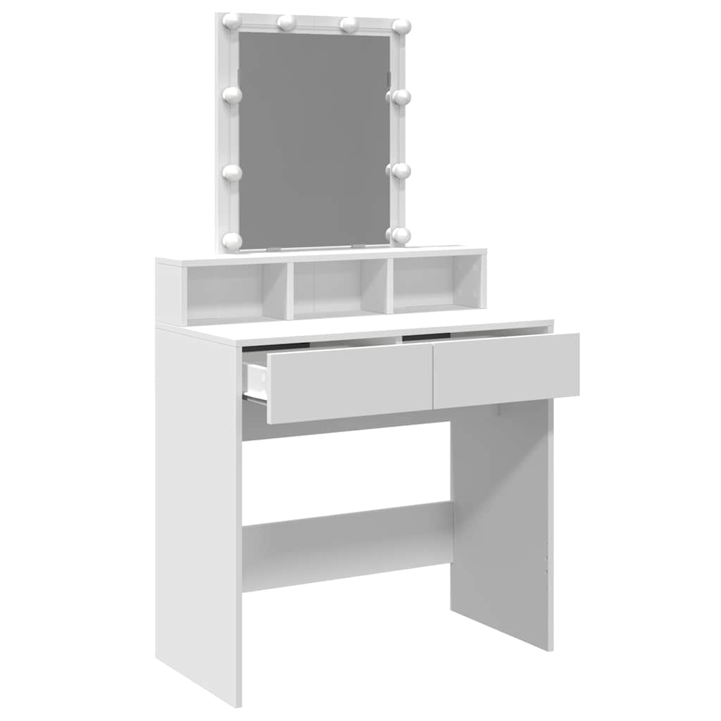 Sminkebord Hvit LED 80x41x144,5 cm