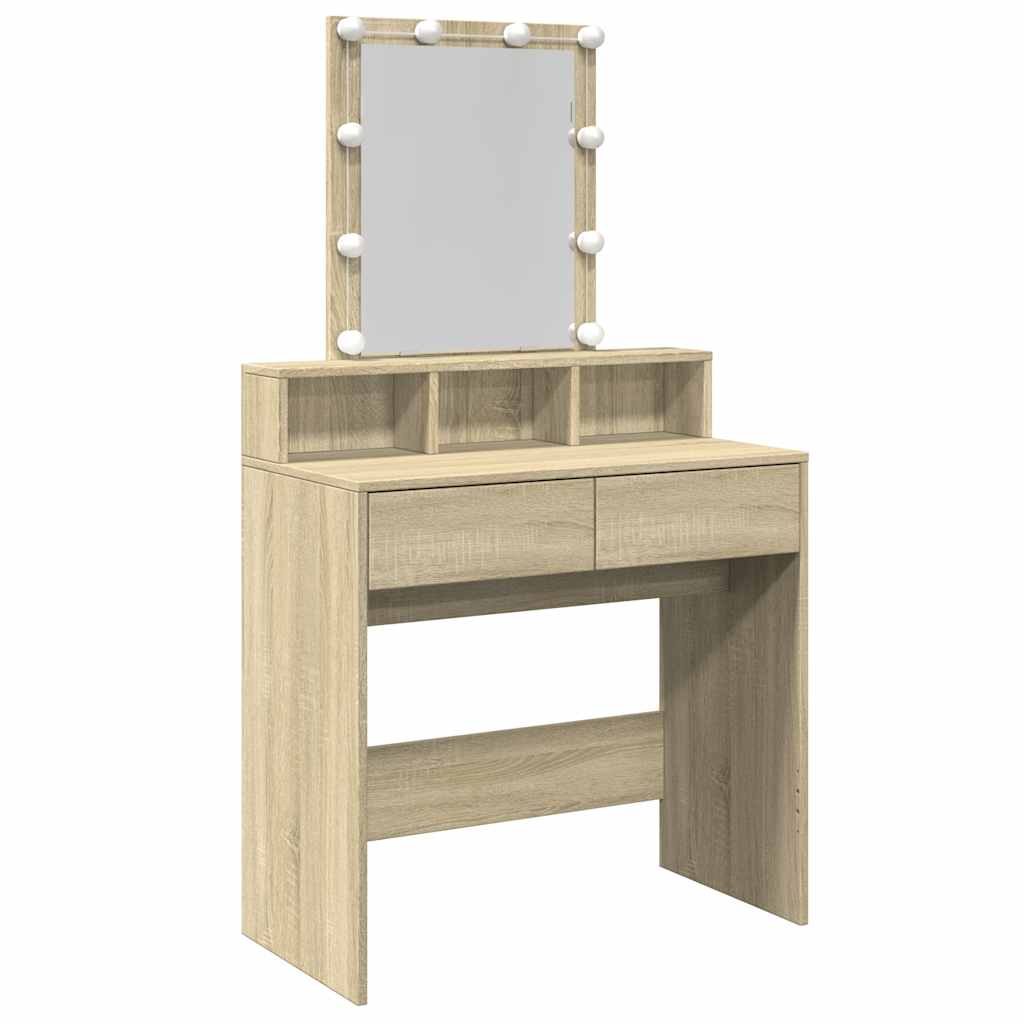 Sminkebord Sonoma Eik LED 80x41x144,5 cm