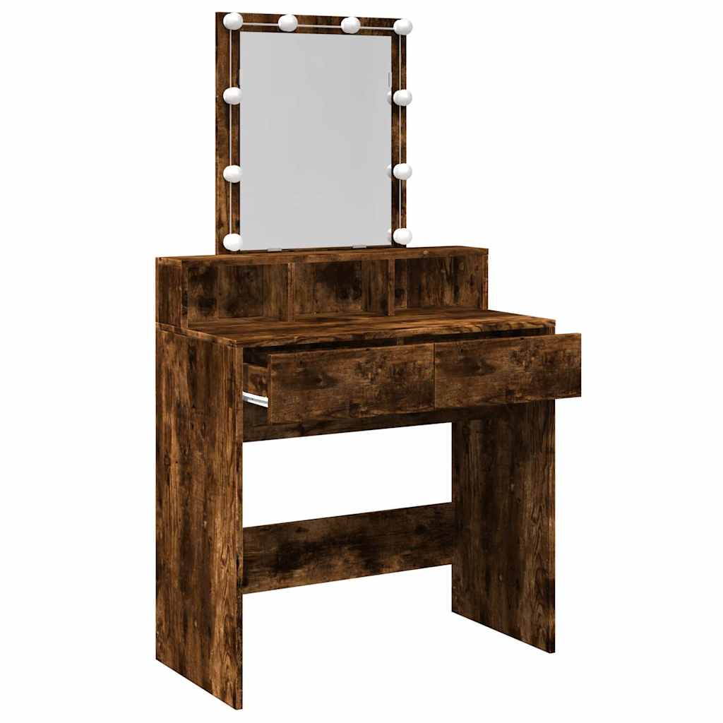 Sminkebord Røkt Eik LED 80x41x144,5 cm