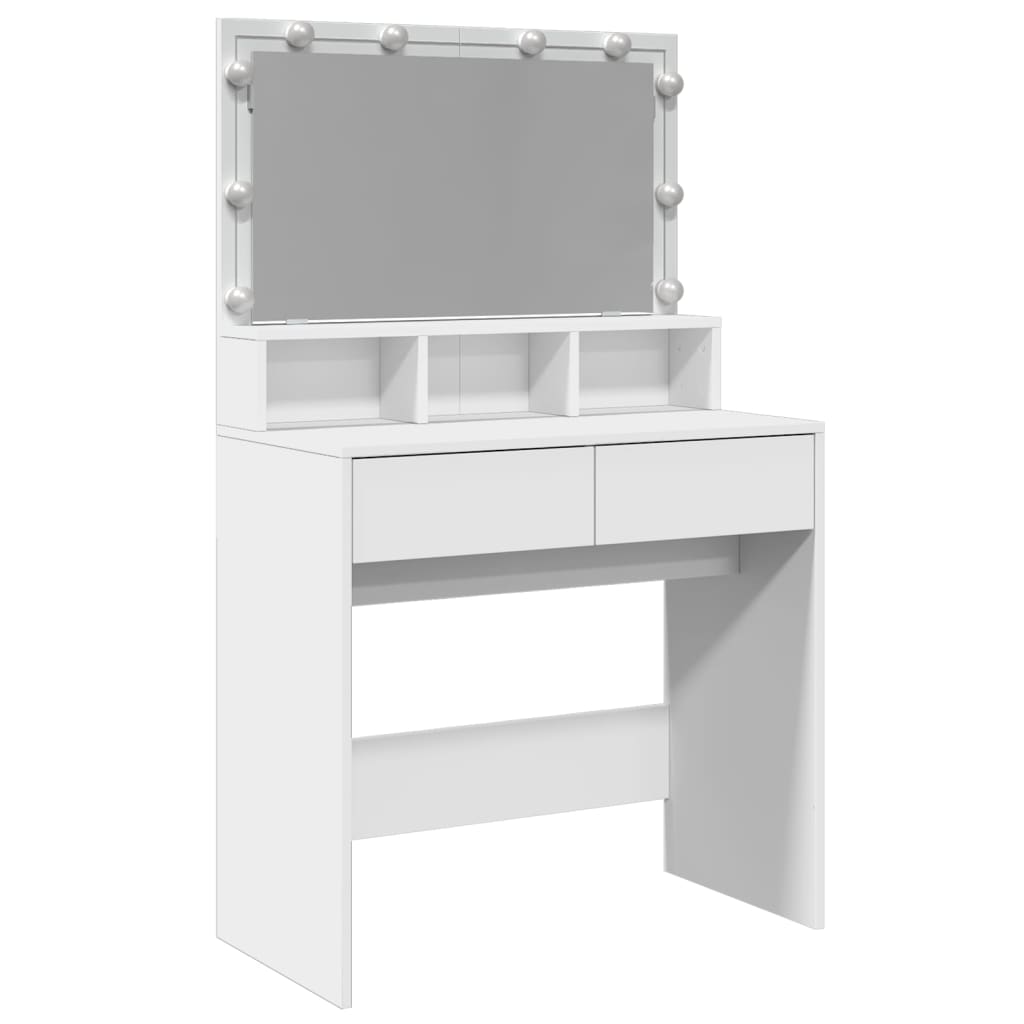 Sminkebord Hvit LED 80x41x134,5 cm