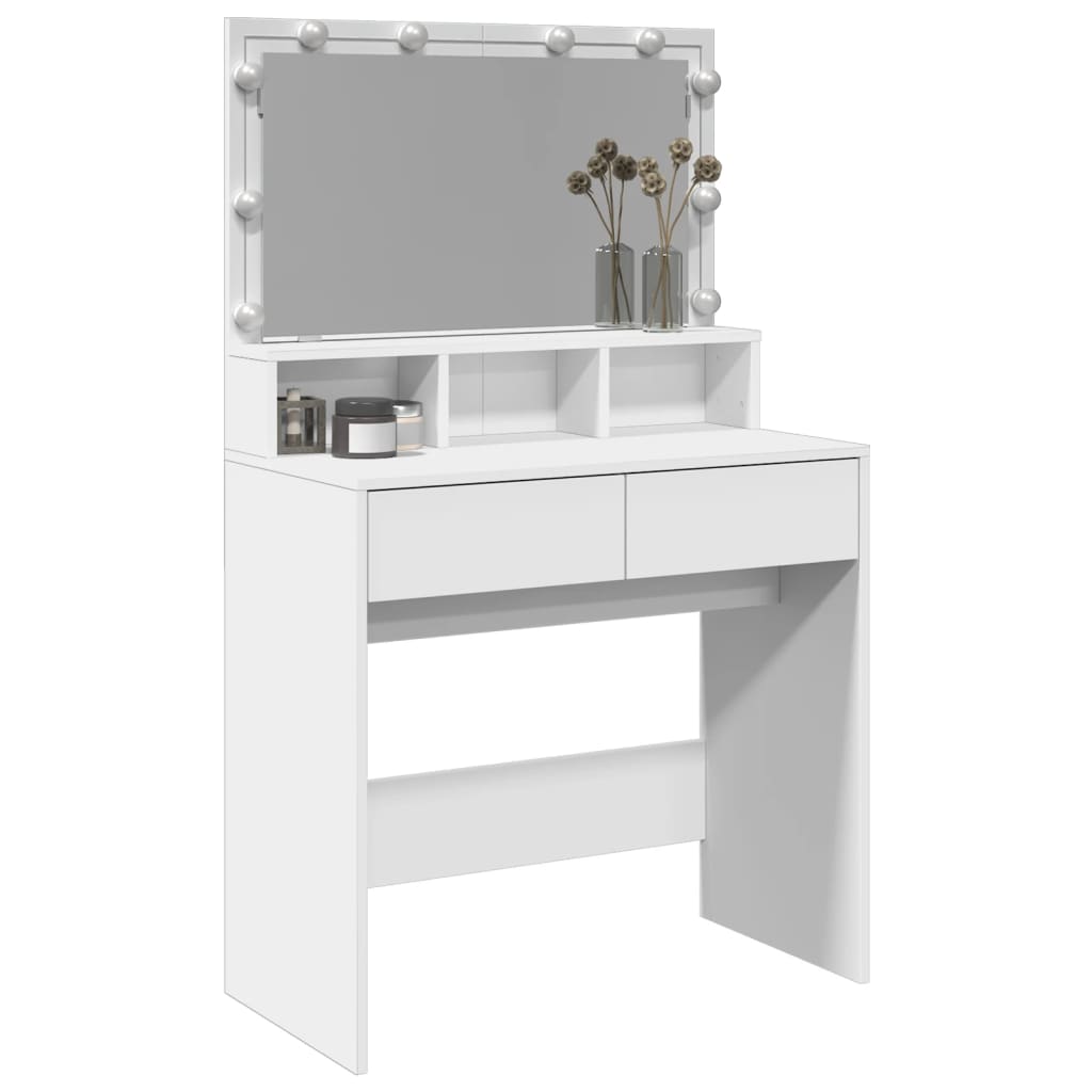Sminkebord Hvit LED 80x41x134,5 cm