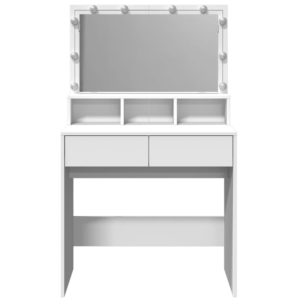 Sminkebord Hvit LED 80x41x134,5 cm