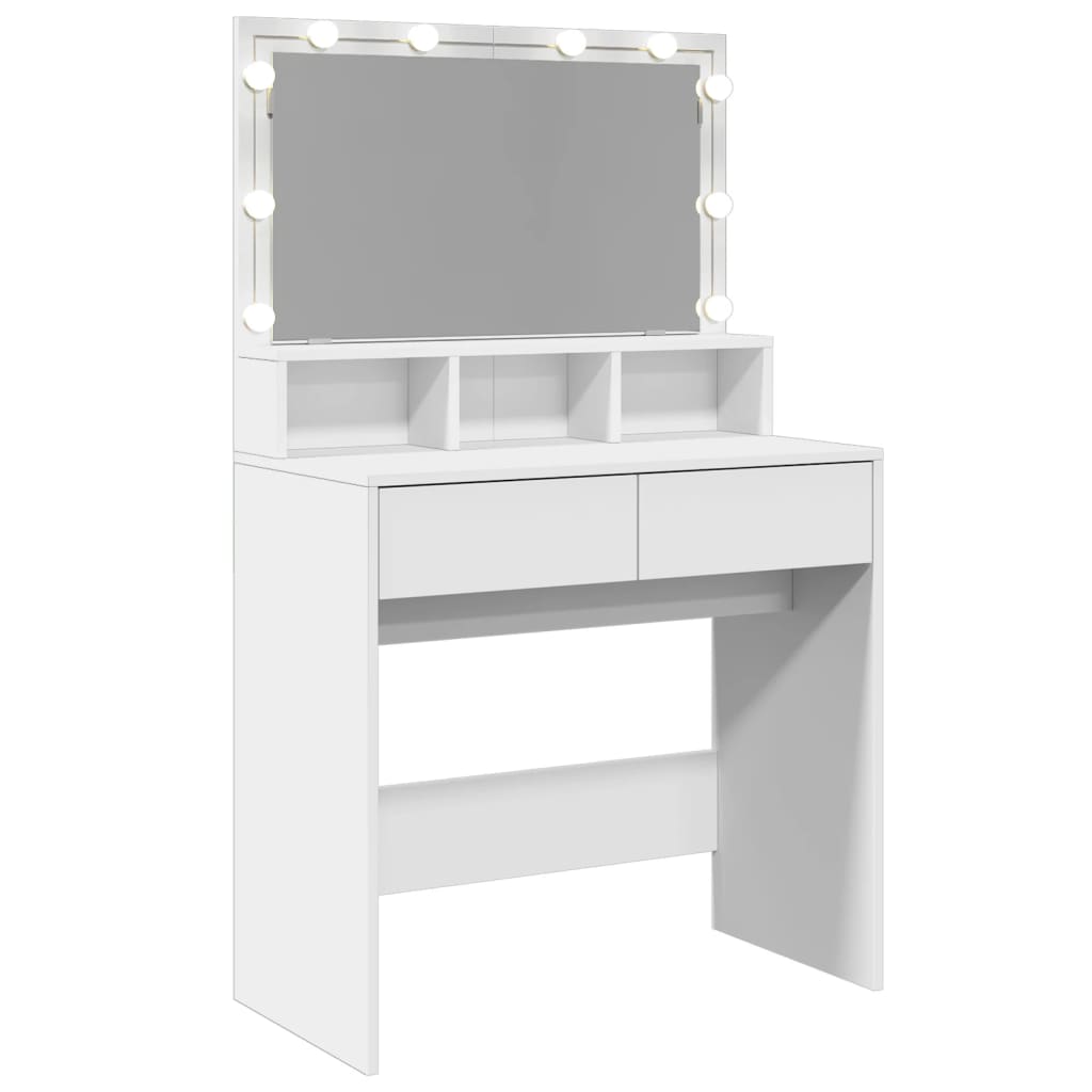Sminkebord Hvit LED 80x41x134,5 cm