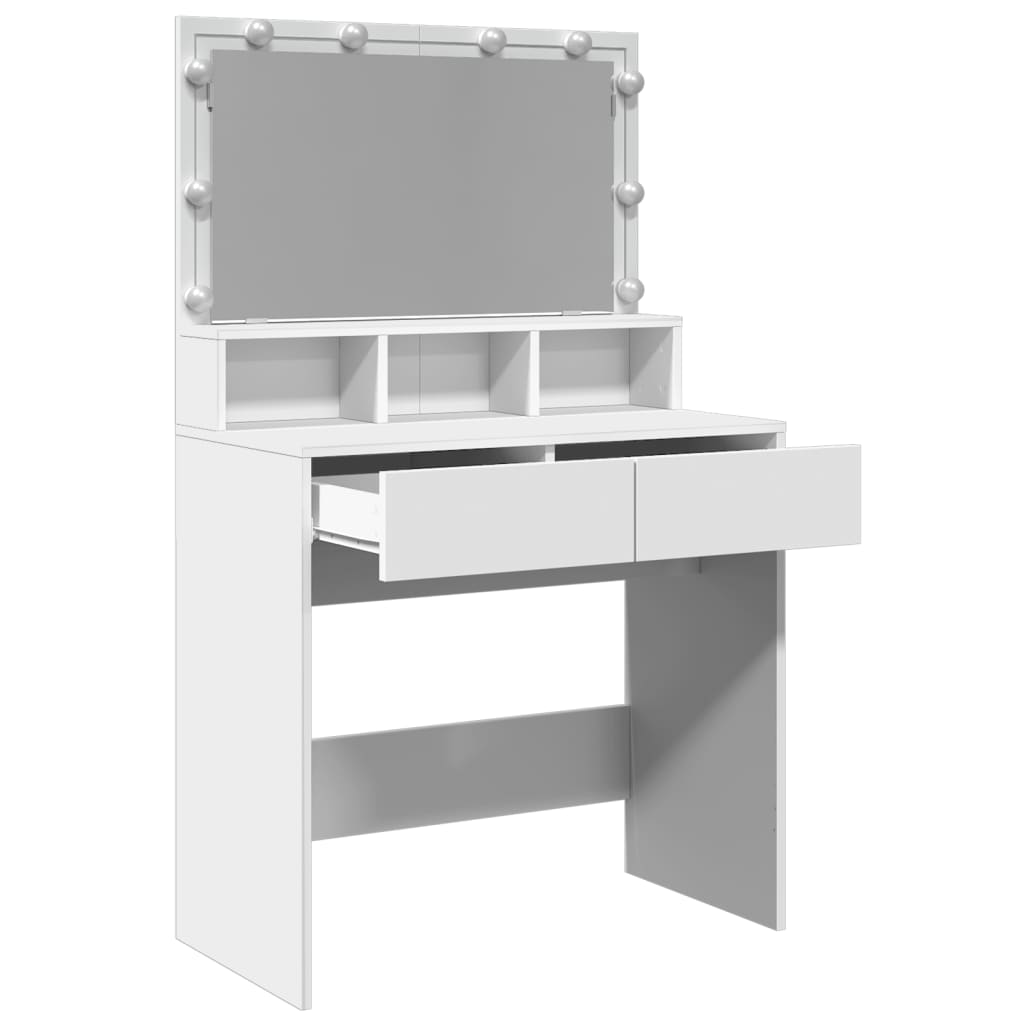 Sminkebord Hvit LED 80x41x134,5 cm