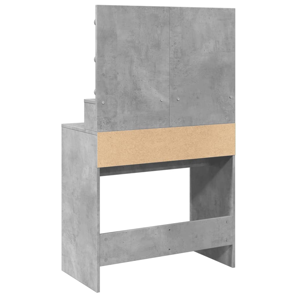 Sminkebord Betonggrå LED 80x41x134,5 cm