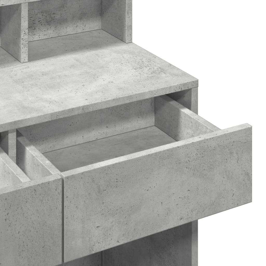 Sminkebord Betonggrå LED 80x41x134,5 cm