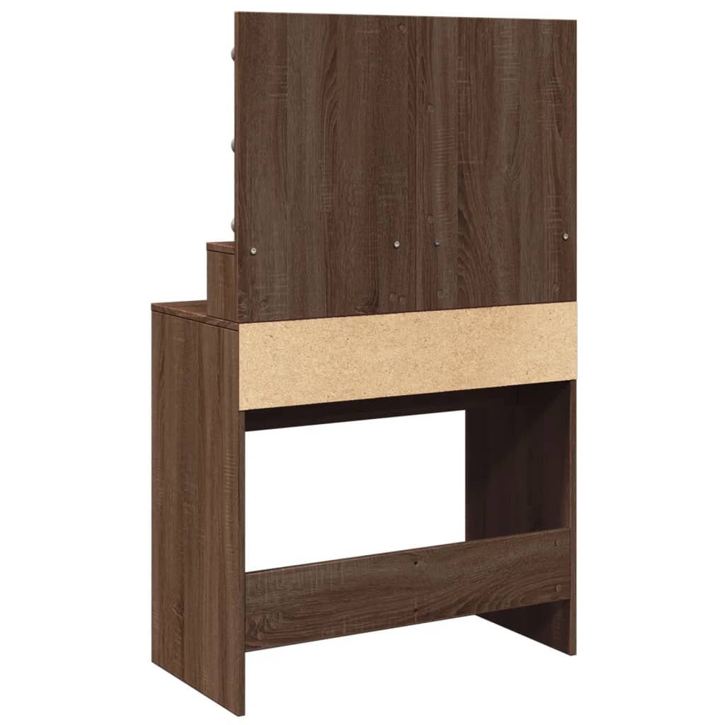 Sminkebord Brun Eik LED 80x41x134,5 cm