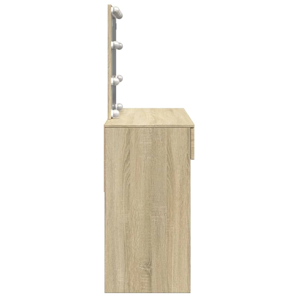 Sminkebord Sonoma Eik LED 100x40x130 cm