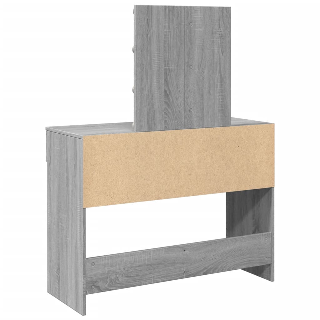 Sminkebord Sonoma Grå LED 100x40x130 cm