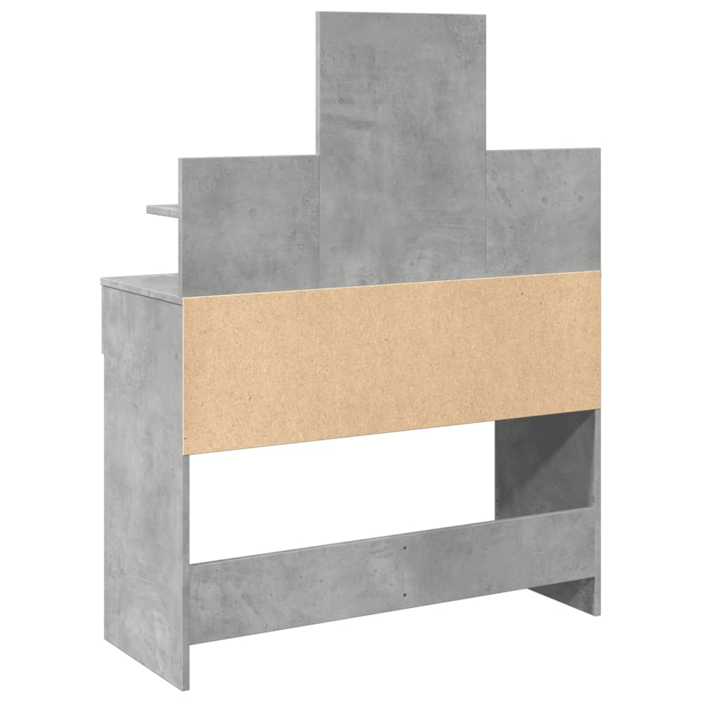 Sminkebord Betonggrå LED 100x40x130 cm