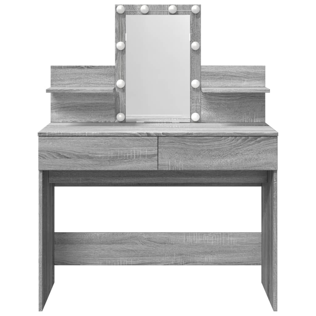 Sminkebord Sonoma Grå LED 100x40x130 cm