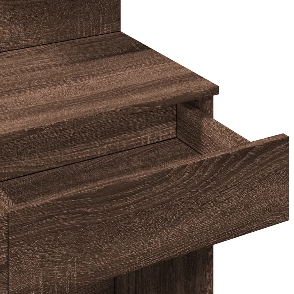 Sminkebord Brun Eik LED 100x40x130 cm