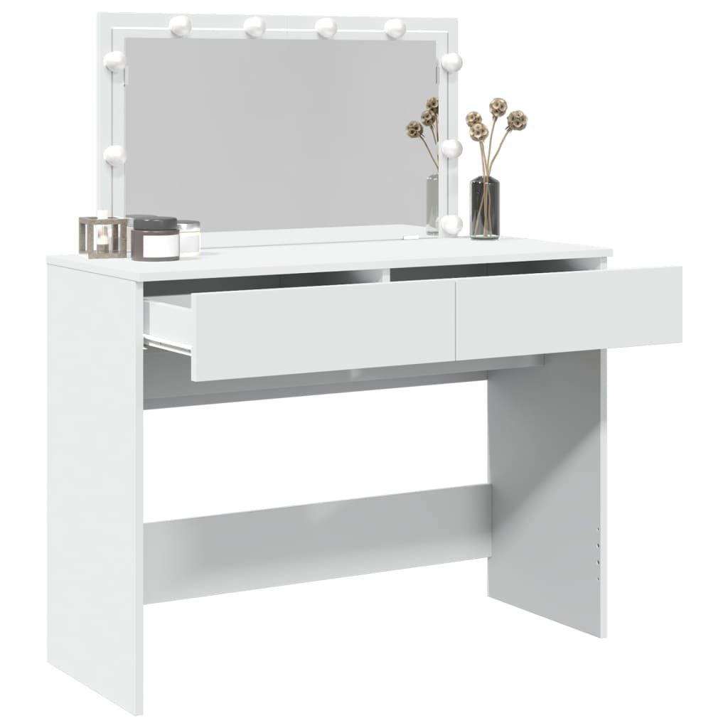 Sminkebord Hvit LED 100x40x120 cm