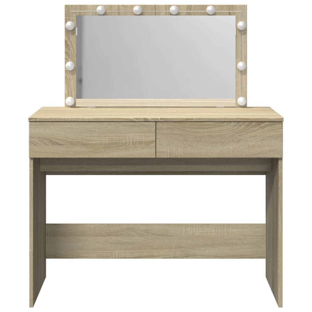 Sminkebord Sonoma Eik LED 100x40x120 cm