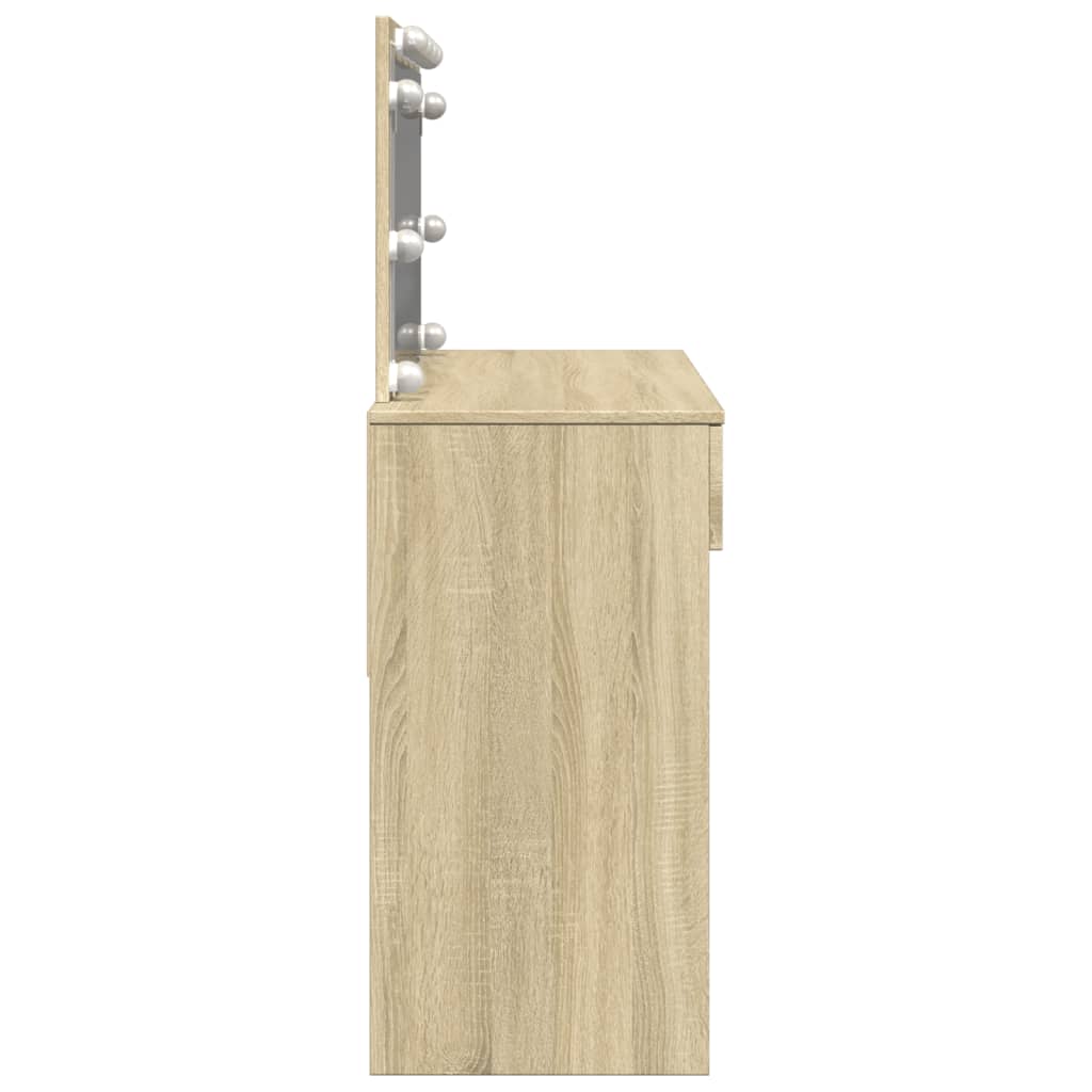 Sminkebord Sonoma Eik LED 100x40x120 cm