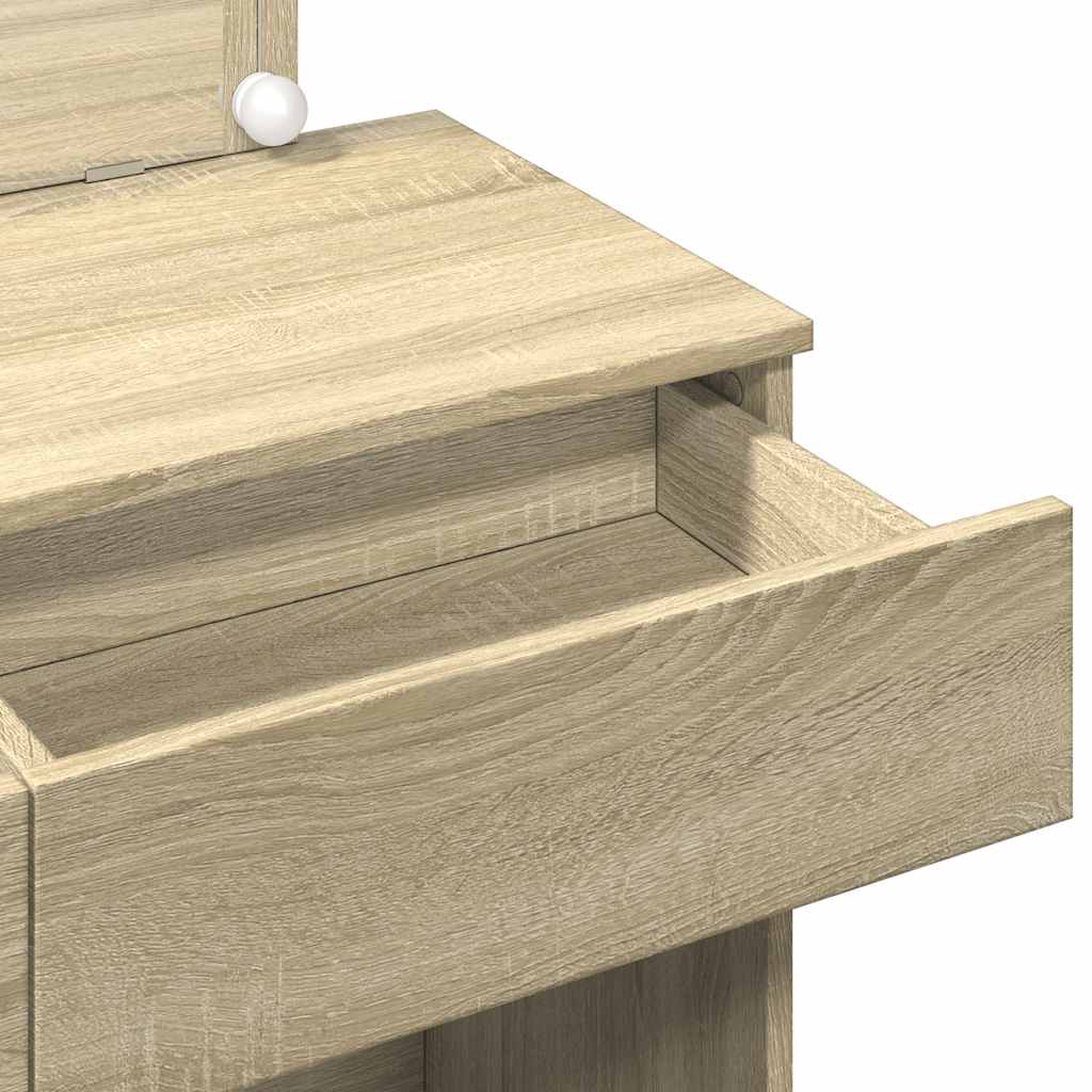 Sminkebord LED Sonoma Eik 100x40x120 cm