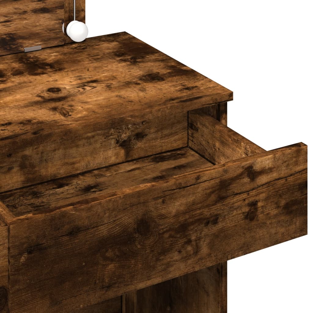 Sminkebord Røkt Eik LED 100x40x120 cm