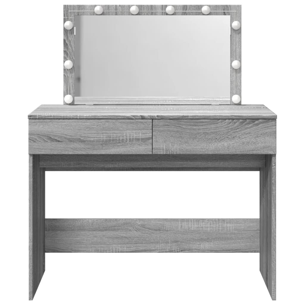 Sminkebord Sonoma Grå LED 100x40x120 cm