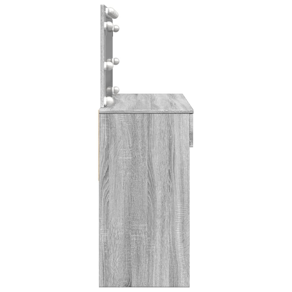 Sminkebord Sonoma Grå LED 100x40x120 cm