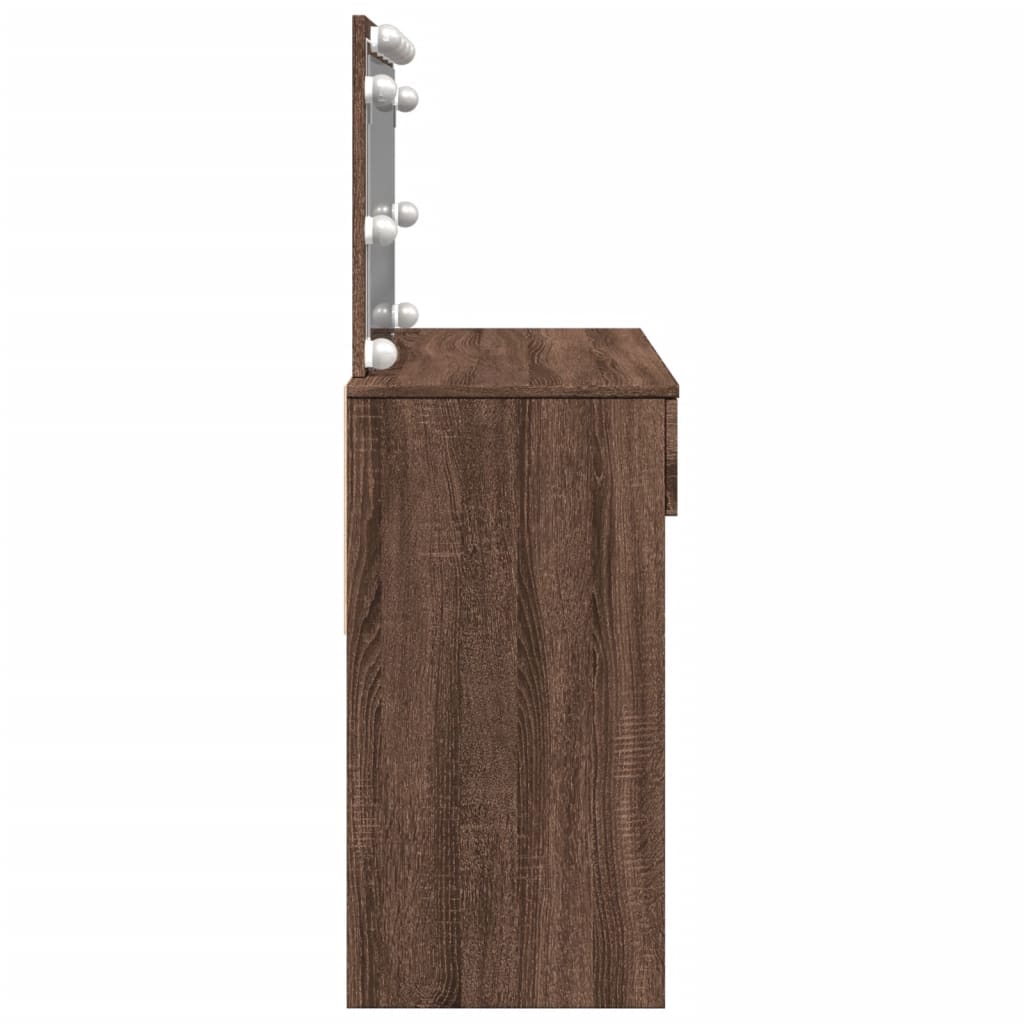 Sminkebord Brun Eik LED 100x40x120 cm
