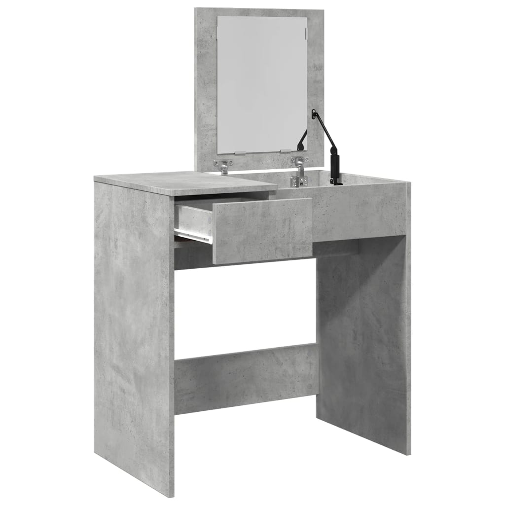 Sminkebord Betonggrå speil 73x46,5x120 cm