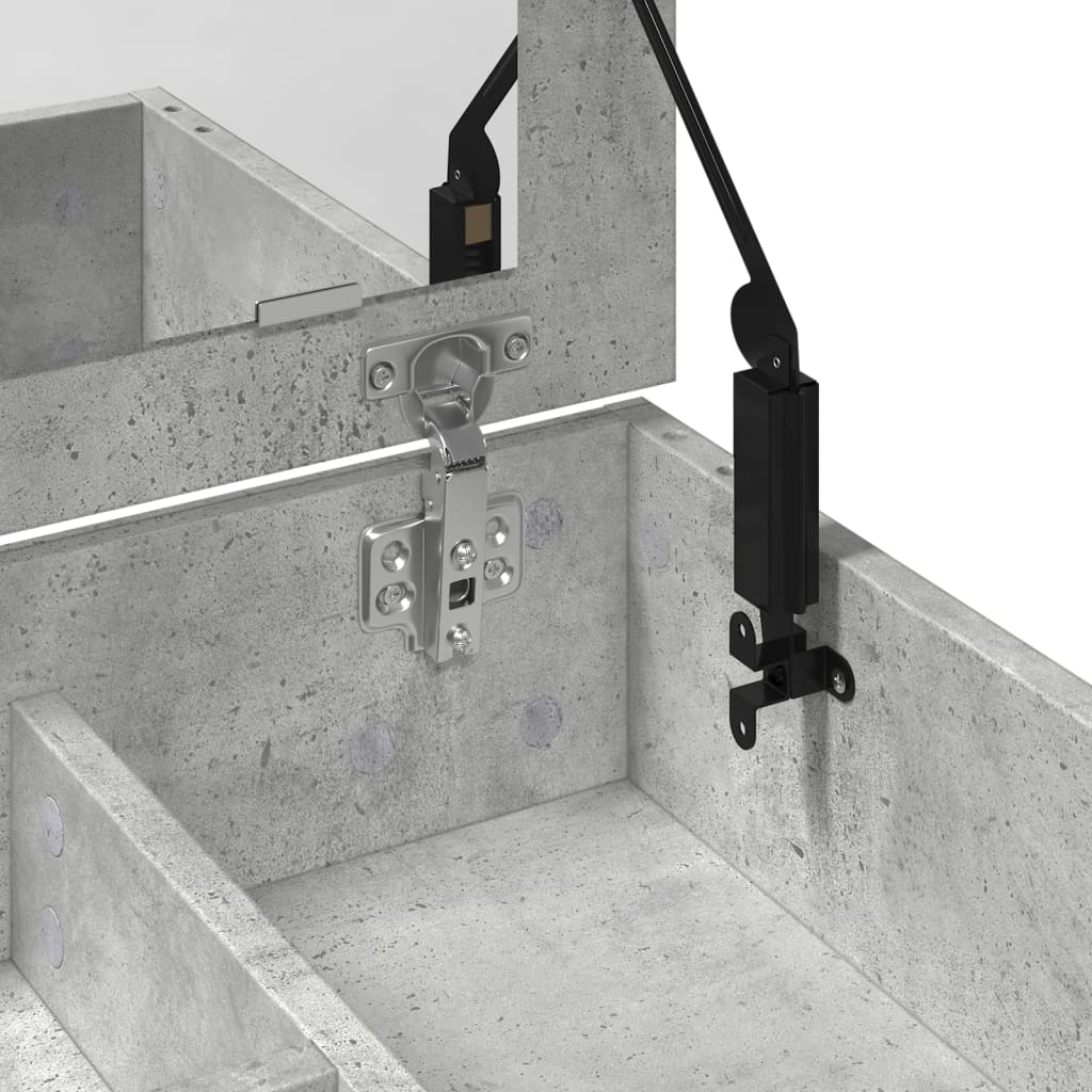 Sminkebord Betonggrå speil 73x46,5x120 cm