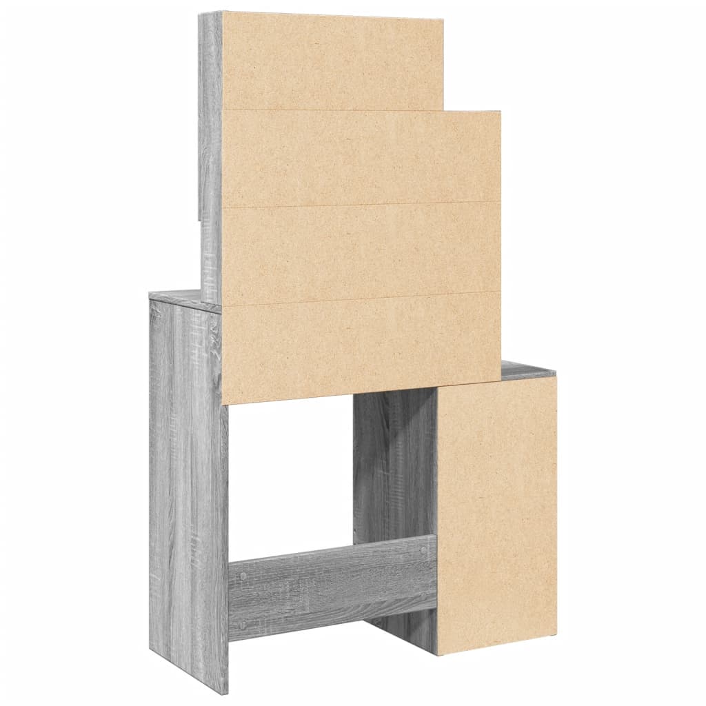 Sminkebord Sonoma Grå skap 80x35x132 cm