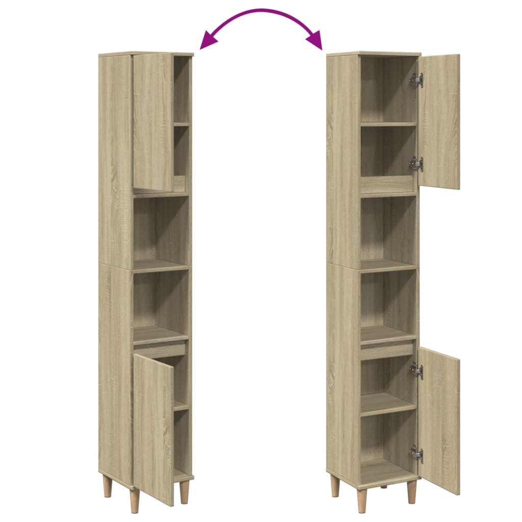 Baderomsskap Sonoma Eik 30x30x190 cm