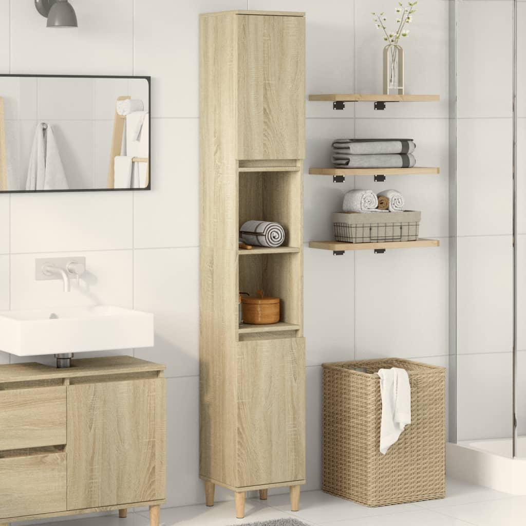 Baderomsskap Sonoma Eik 30x30x190 cm