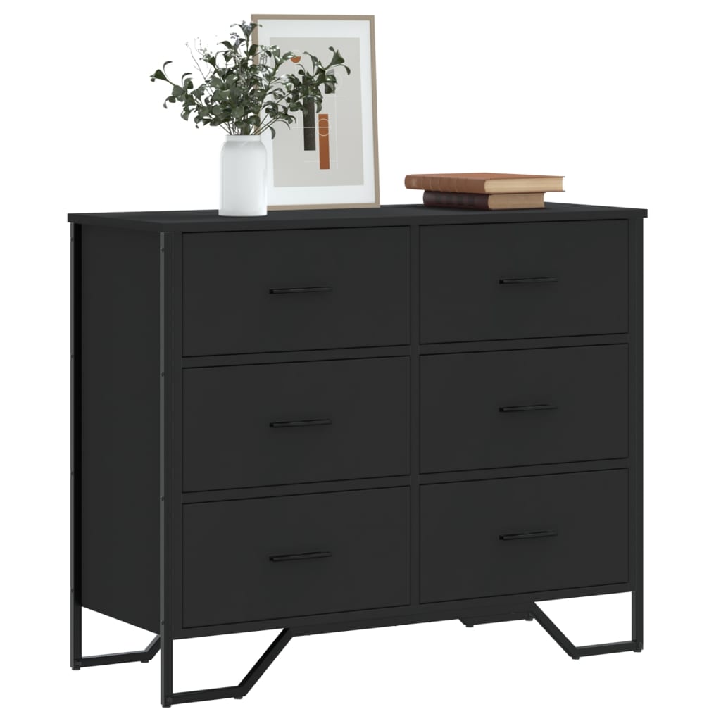 Kommode Svart 91x35,5x74,5 cm