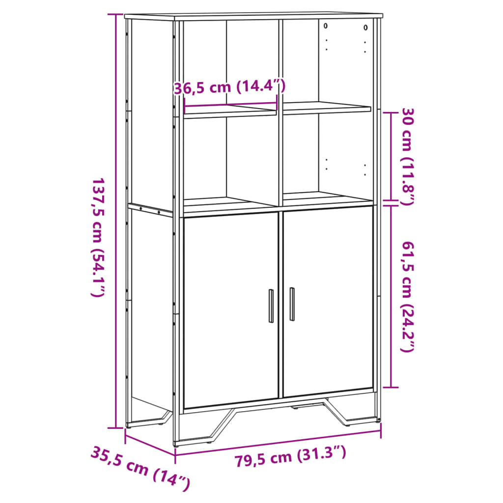 Skap Sonoma Eik 79,5x35,5x137,5 cm