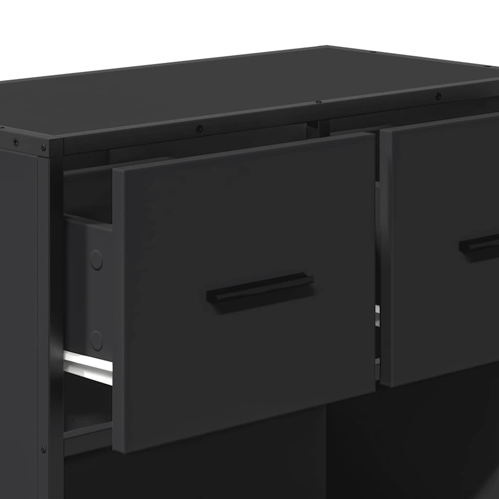 Nattbord Sengbord Svart 60x31x60 cm og metall