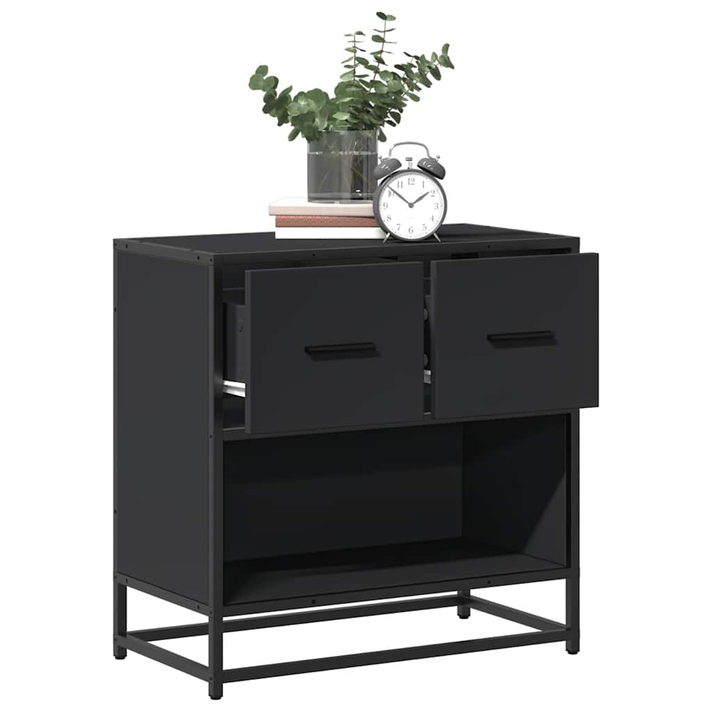 Nattbord Sengbord Svart 60x31x60 cm og metall