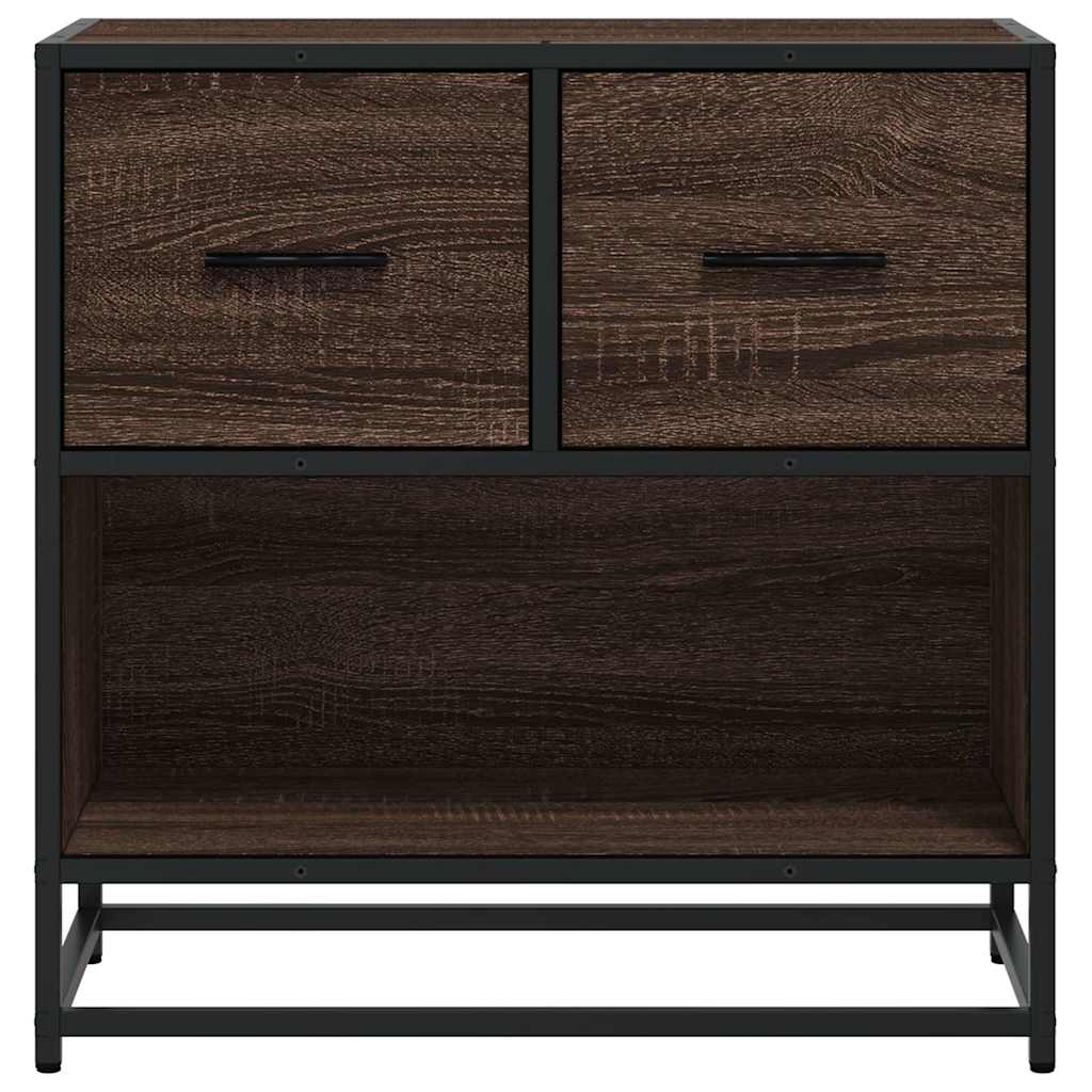 Nattbord Sengbord Brun Eik 60x31x60 cm og metall