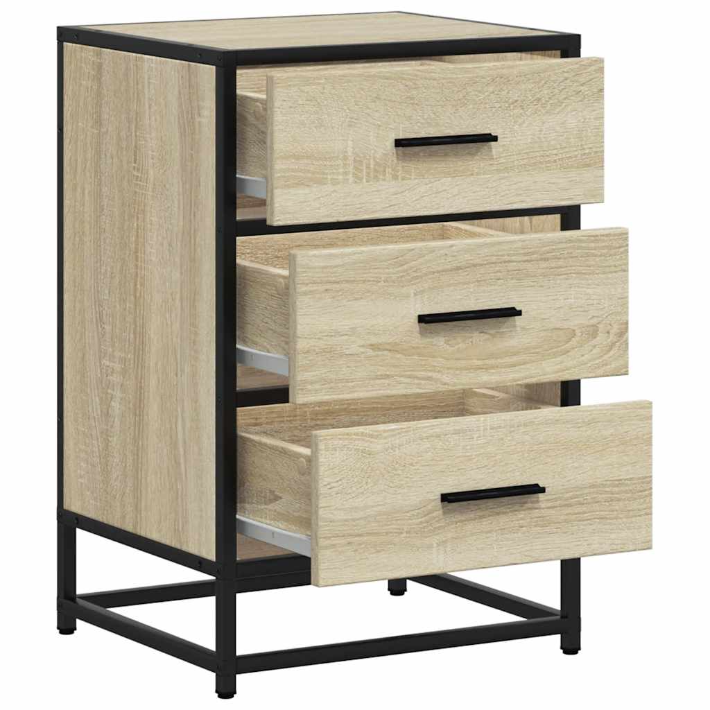 Nattbord Sengbord Sonoma Eik 40x34,5x60 cm og metall