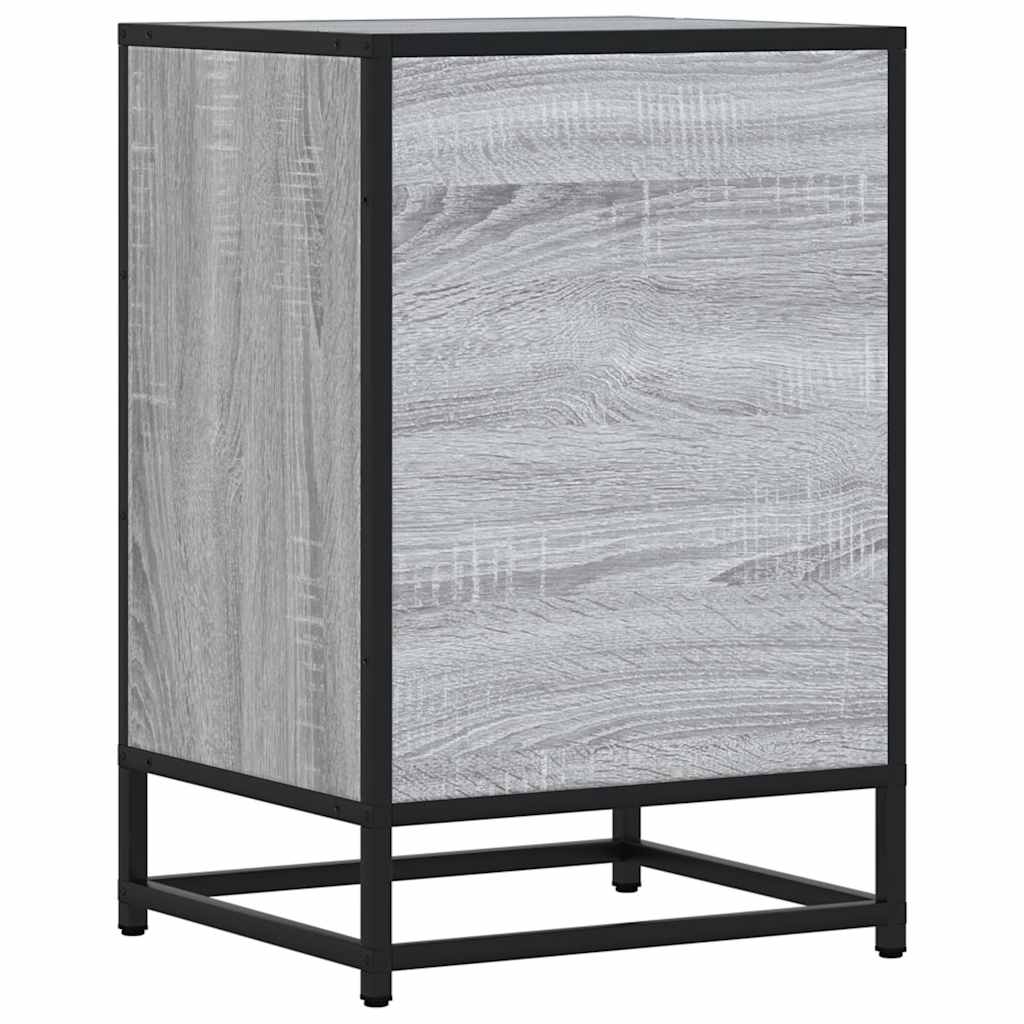 Nattbord Sengbord Sonoma Grå 40x34,5x60 cm og metall