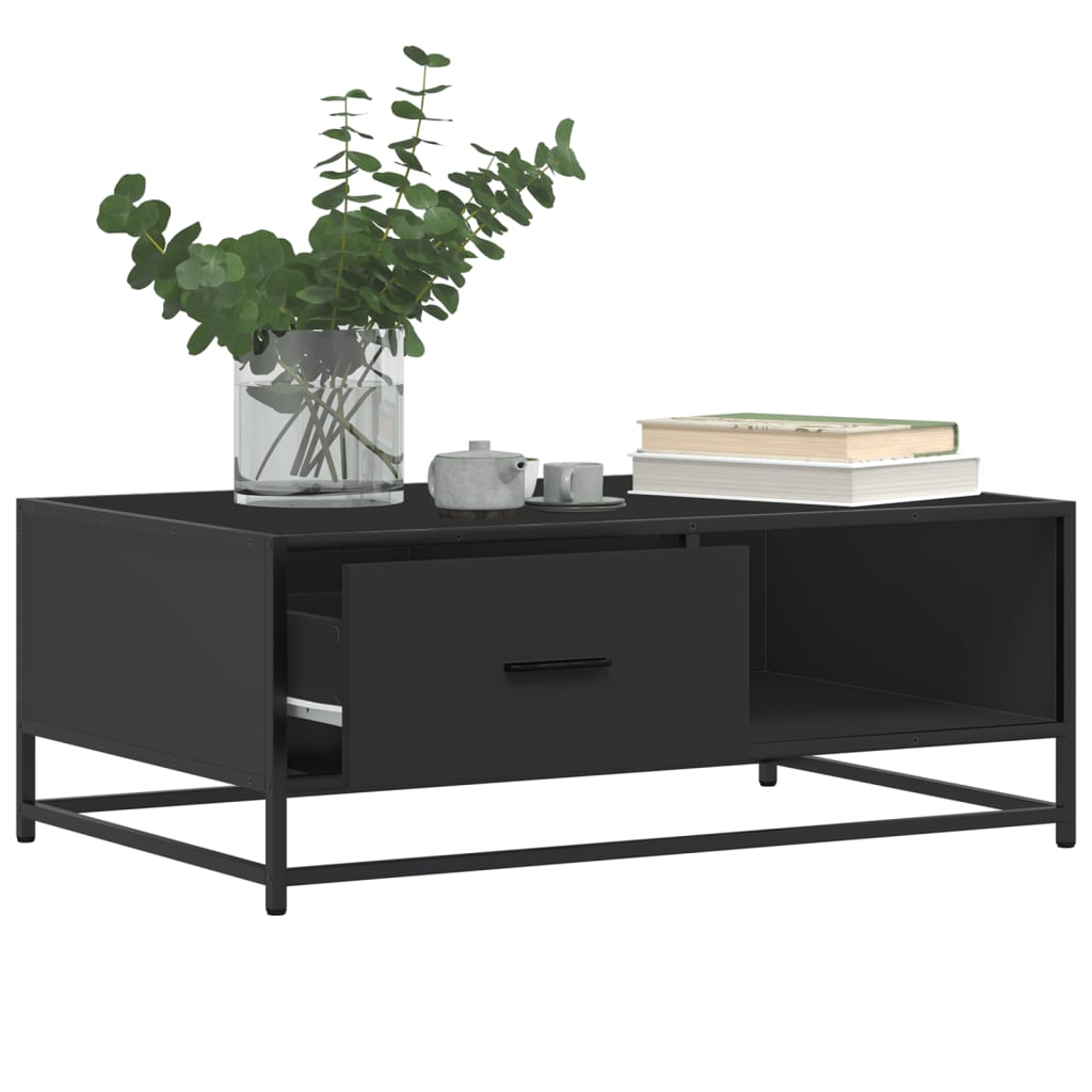 Salongbord Sofabord Svart 90x57x35 cm og metall