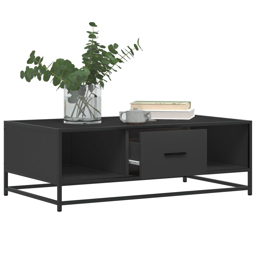 Salongbord Sofabord Svart 100x57x35 cm og metall