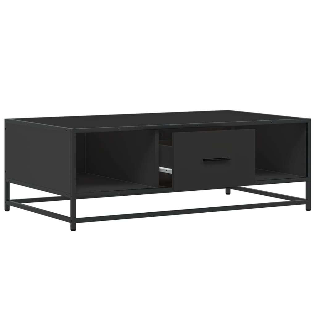 Salongbord Sofabord Svart 100x57x35 cm og metall