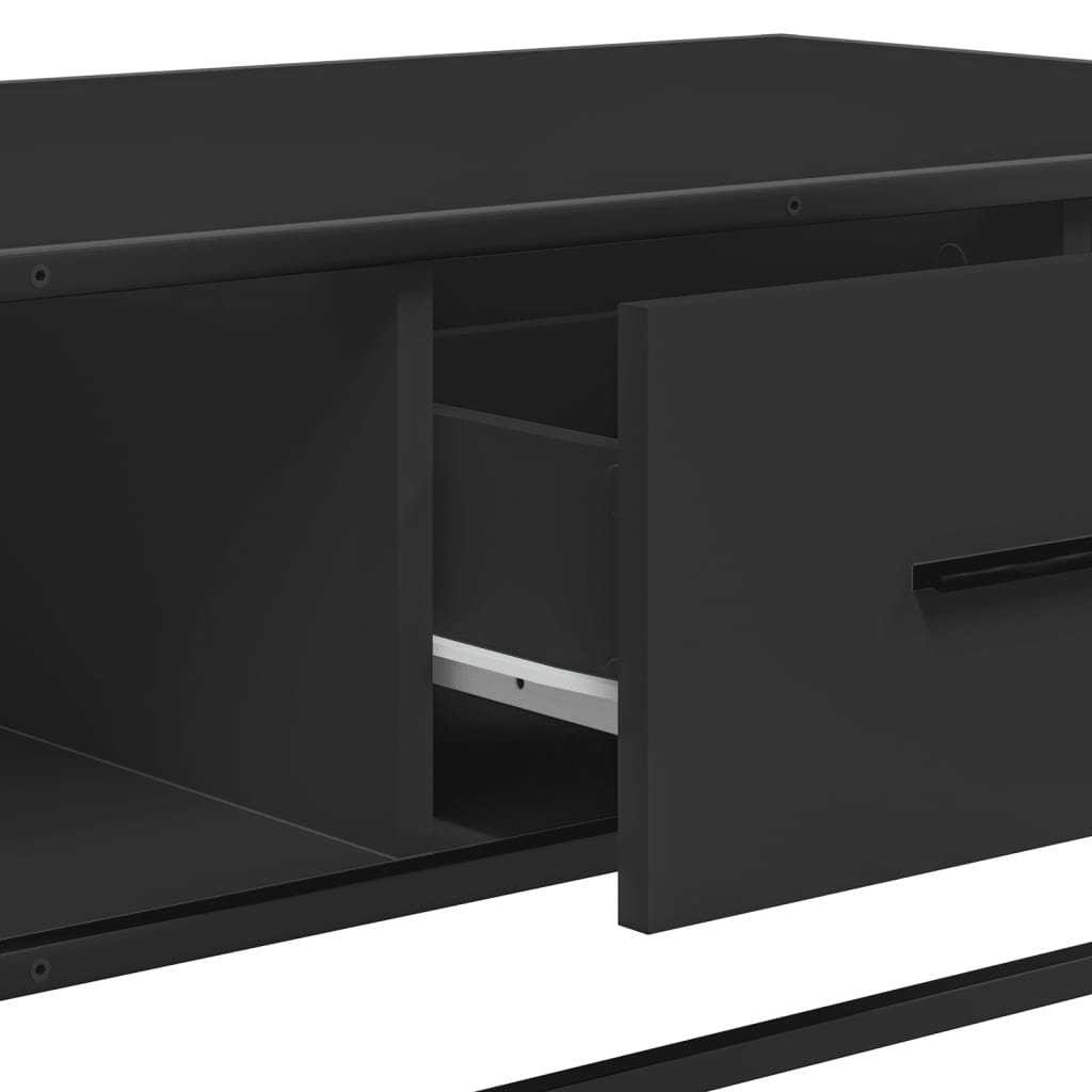 Salongbord Sofabord Svart 100x57x35 cm og metall
