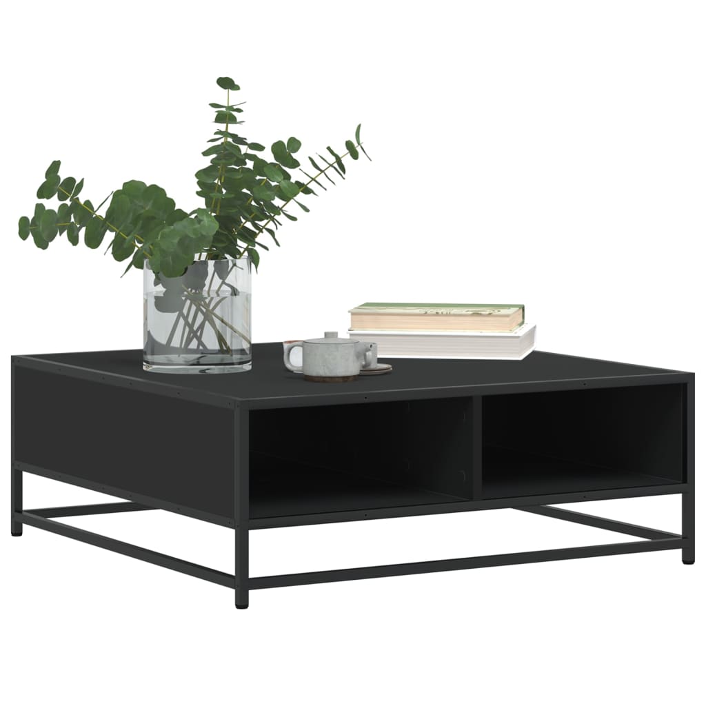 Salongbord Sofabord Svart 80x80x30 cm og metall