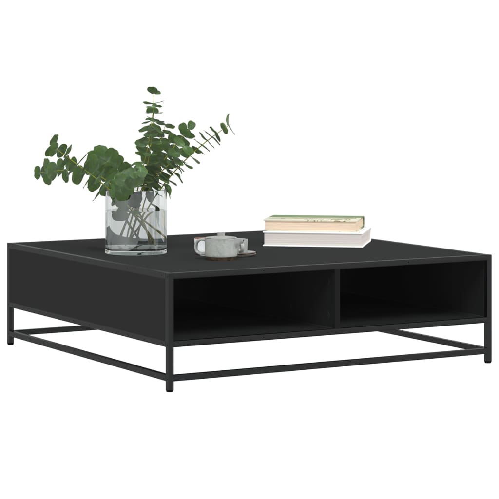 Salongbord Sofabord Svart 100x100x30 cm og metall
